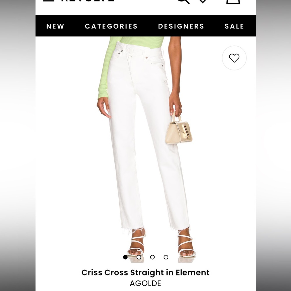 AGOLDE White Criss Cross Straight Jeans